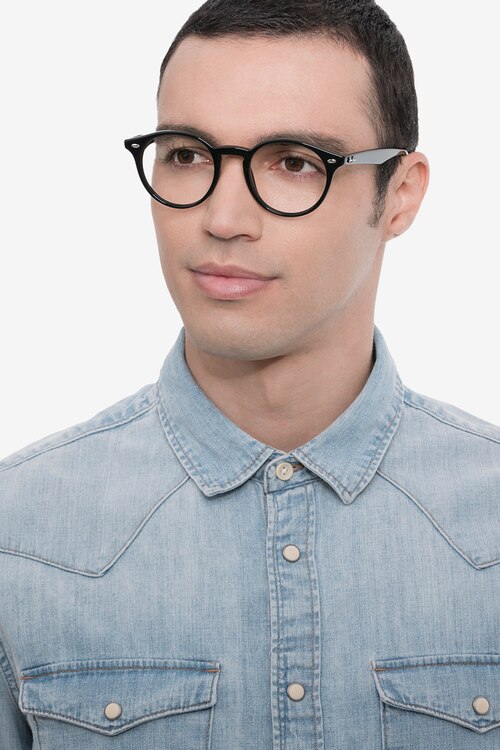 Ray-Ban RB2180V Black AcetateEyeglass Frames for Men from EyeBuyDirect