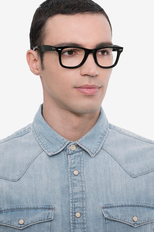 Ray-Ban RB4340V Wayfarer Black PlasticEyeglass Frames for Men from EyeBuyDirect