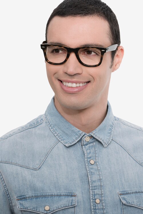 Ray-Ban RB4340V Wayfarer Tortoise PlasticEyeglass Frames for Men from EyeBuyDirect