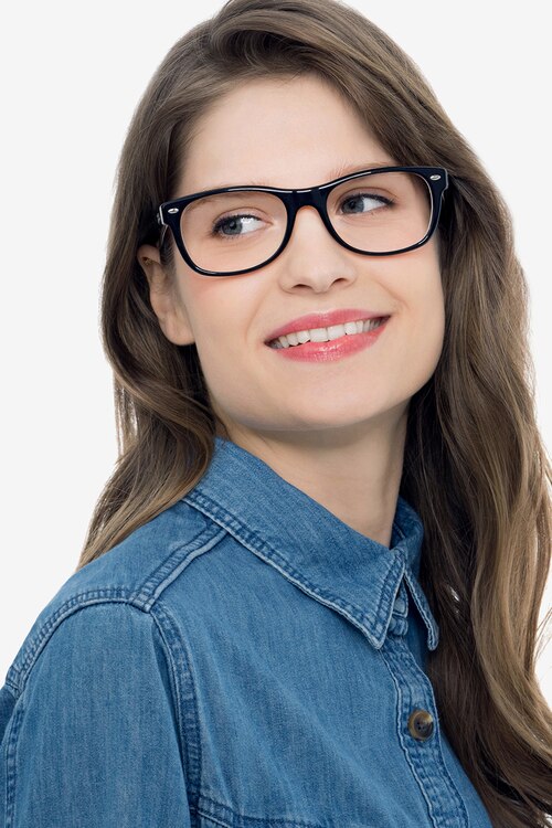 Ray-Ban RB5184 Wayfarer Black & Red AcetateEyeglass Frames for Women from EyeBuyDirect