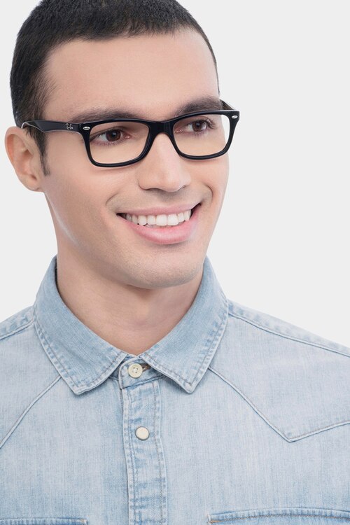 Ray-Ban RB5228 Black AcetateEyeglass Frames for Men from EyeBuyDirect