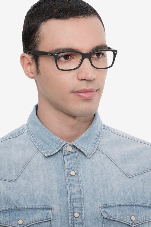 Ray-Ban RB5228 Black & Gray AcetateEyeglass Frames for Men from EyeBuyDirect