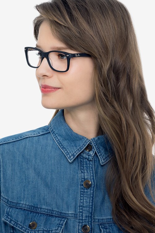 Ray-Ban RB5228 Black & Gray AcetateEyeglass Frames for Women from EyeBuyDirect