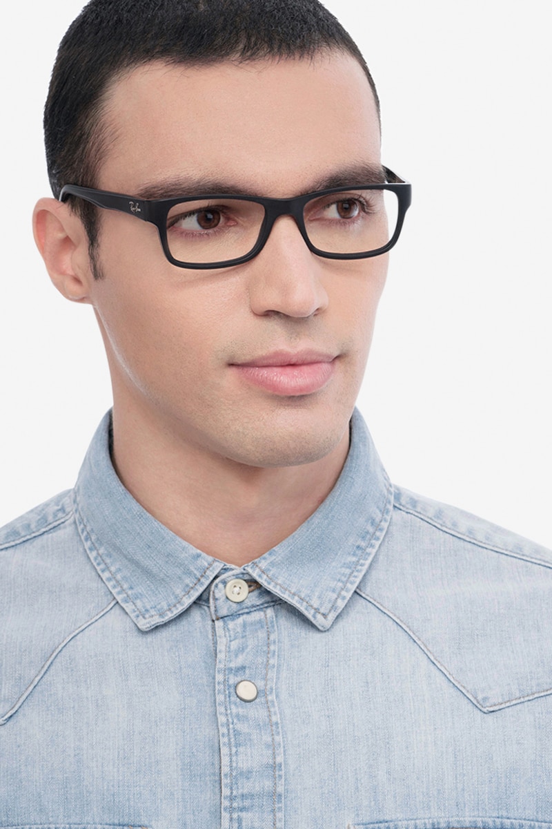 Ray ban store matte black eyeglasses