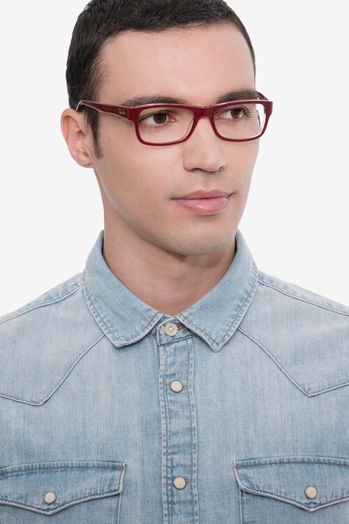 Ray-Ban RB5268 Red AcetateEyeglass Frames for Men from EyeBuyDirect