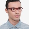 Ray-Ban RB5268 Red AcetateEyeglass Frames for Men from EyeBuyDirect