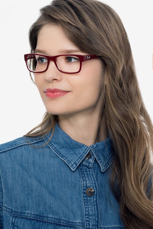 Ray-Ban RB5268 Red AcetateEyeglass Frames for Women from EyeBuyDirect