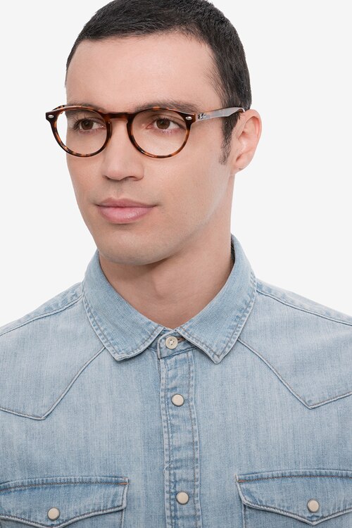 Ray-Ban RB5283 Tortoise AcetateEyeglass Frames for Men from EyeBuyDirect