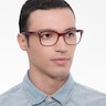 Ray-Ban RB5285 Burgundy AcetateEyeglass Frames for Men from EyeBuyDirect
