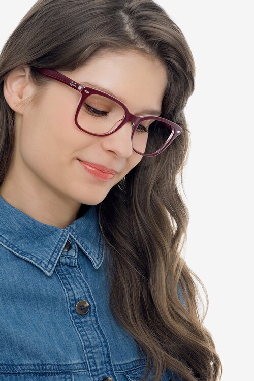 Ray-Ban RB5285 Burgundy AcetateEyeglass Frames for Women from EyeBuyDirect