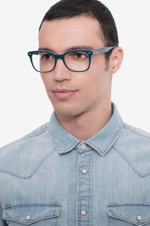 Ray-Ban RB5285 Blue AcetateEyeglass Frames for Men from EyeBuyDirect