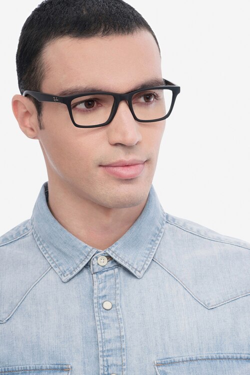 Ray-Ban RB7025 Black PlasticEyeglass Frames for Men from EyeBuyDirect