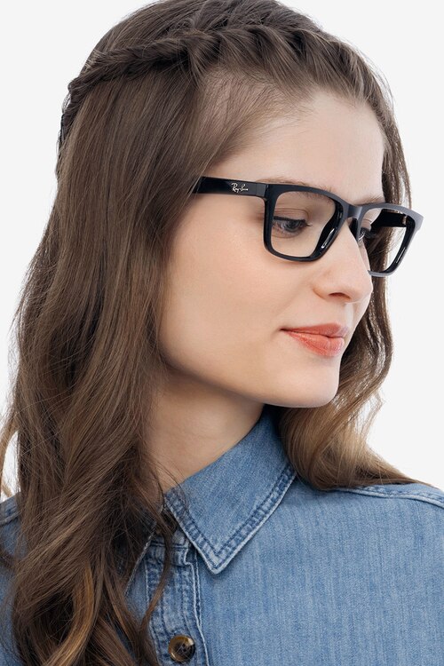Ray-Ban RB7025 Shiny Black PlasticEyeglass Frames for Women from EyeBuyDirect