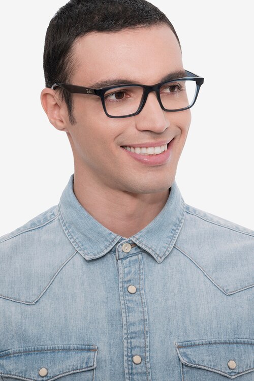 Ray-Ban RB7025 Blue PlasticEyeglass Frames for Men from EyeBuyDirect