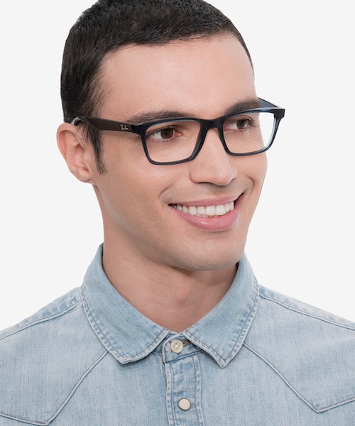 Ray-Ban RB7025 Blue PlasticEyeglass Frames for Men from EyeBuyDirect