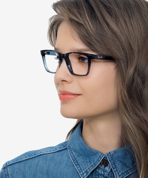 Ray-Ban RB7025 Blue PlasticEyeglass Frames for Women from EyeBuyDirect