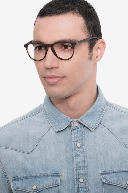 Ray-Ban RB7046 Tortoise PlasticEyeglass Frames for Men from EyeBuyDirect