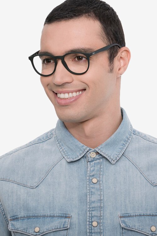 Ray-Ban RB7046 Black PlasticEyeglass Frames for Men from EyeBuyDirect