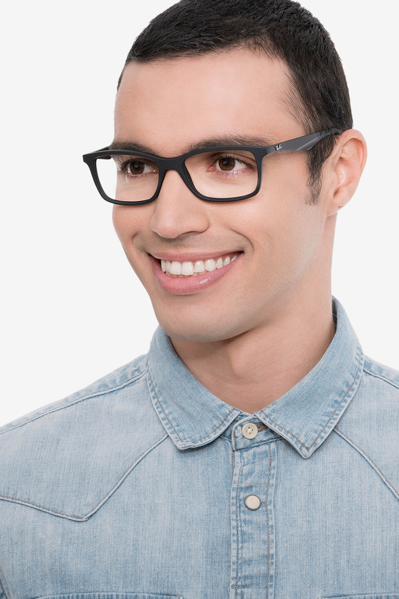 Ray Ban Rb7047 Rectangle Black Frame Eyeglasses Eyebuydirect Canada
