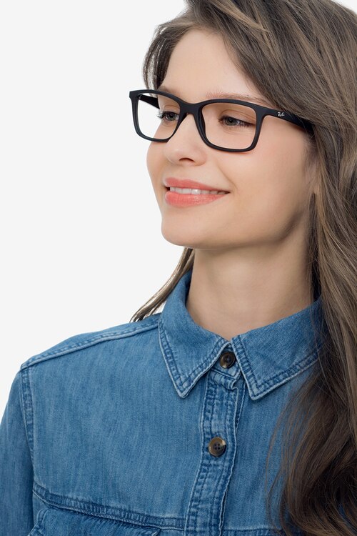 Ray-Ban RB7047 Black PlasticEyeglass Frames for Women from EyeBuyDirect