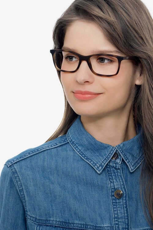 Ray-Ban RB7047 Tortoise Brown PlasticEyeglass Frames for Women from EyeBuyDirect