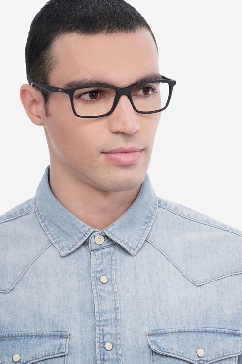 Ray-Ban RB7047 Black PlasticEyeglass Frames for Men from EyeBuyDirect