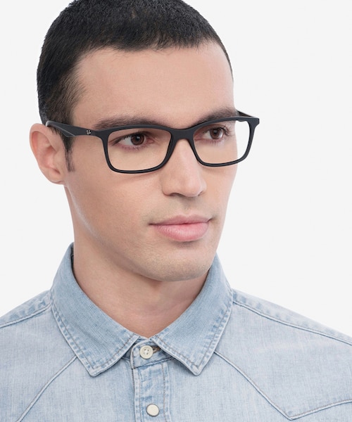 Ray-Ban RB7047 Black PlasticEyeglass Frames for Men from EyeBuyDirect
