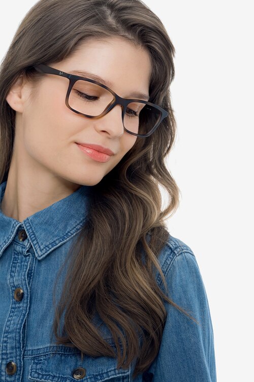 Ray-Ban RB7047 Tortoise Brown PlasticEyeglass Frames for Women from EyeBuyDirect