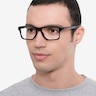 Oakley Chamfer Squared Polished Black PlastiqueMontures de lunettes de vue pour Hommes d'EyeBuyDirect