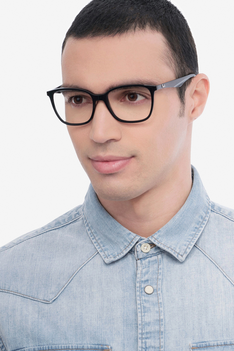 RayBan RB7066 Square Black Frame Eyeglasses Eyebuydirect Canada