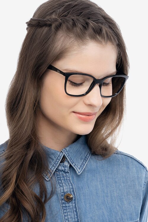 Ray-Ban RB7066 Black PlasticEyeglass Frames for Women from EyeBuyDirect