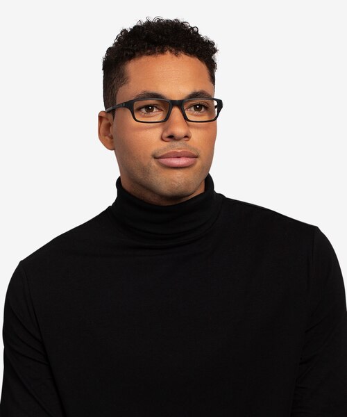 Oakley Chamfer Satin Black PlasticEyeglass Frames for Men from EyeBuyDirect