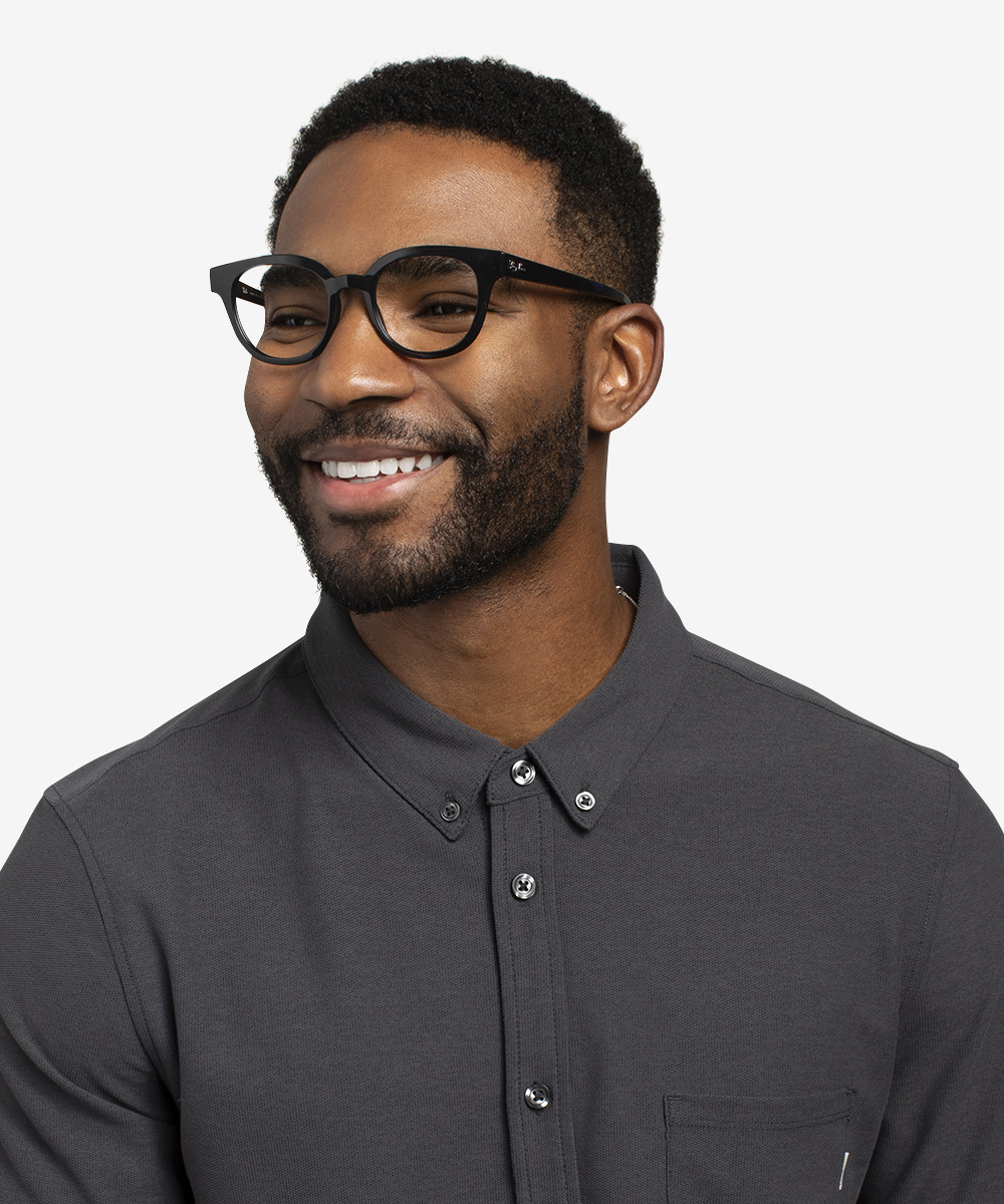 Ray-Ban RB4324V - Square Black Frame Eyeglasses | Eyebuydirect