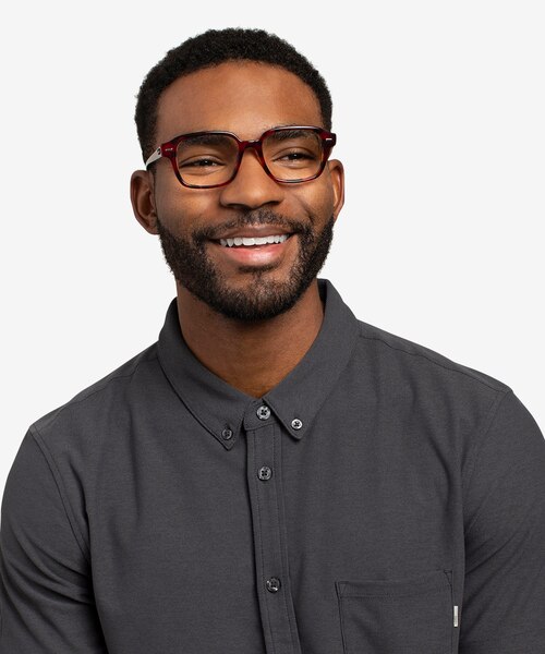 Ray-Ban RB5382 Red Havana AcetateEyeglass Frames for Men from EyeBuyDirect
