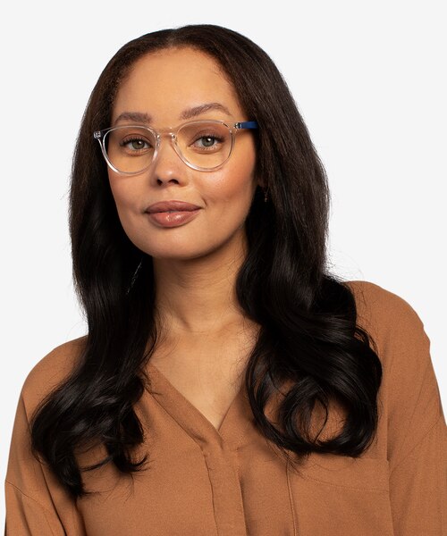 Ray-Ban RB7046 Clear Blue PlasticEyeglass Frames for Women from EyeBuyDirect