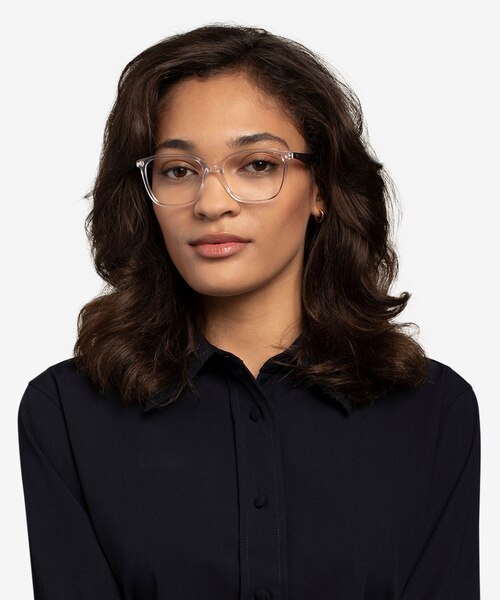 Ray-Ban RB7066 Clear Gray PlasticEyeglass Frames for Women from EyeBuyDirect