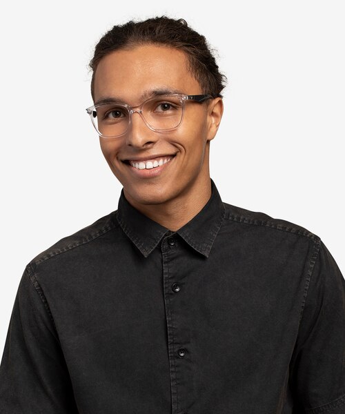 Ray-Ban RB7066 Clear Black PlasticEyeglass Frames for Men from EyeBuyDirect