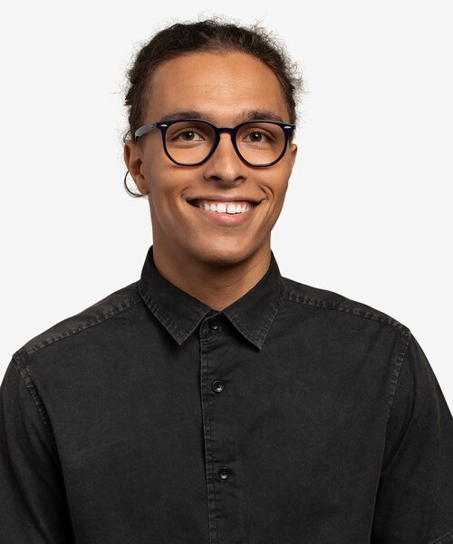 Ray-Ban RB7151 Blue Tortoise AcetateEyeglass Frames for Men from EyeBuyDirect