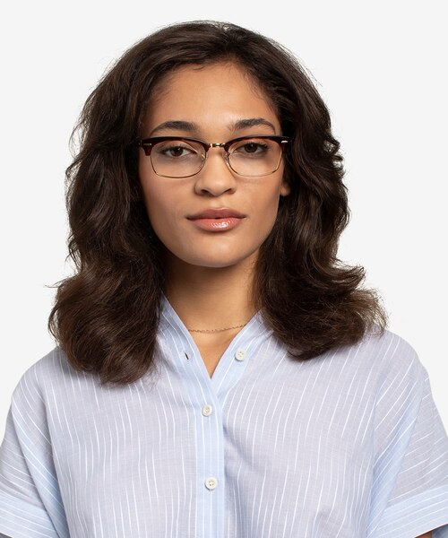 Ray-Ban Clubmaster Square Tortoise & Gold AcetateEyeglass Frames for Women from EyeBuyDirect