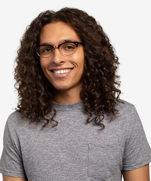 Ray-Ban Clubmaster Oval Tortoise & Gold AcétateMontures de lunettes de vue pour Hommes d'EyeBuyDirect