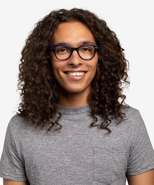 Ray-Ban RB0880 Blue Striped AcetateEyeglass Frames for Men from EyeBuyDirect