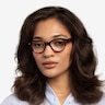 Ray-Ban RB0880 Brown Striped AcetateEyeglass Frames for Women from EyeBuyDirect