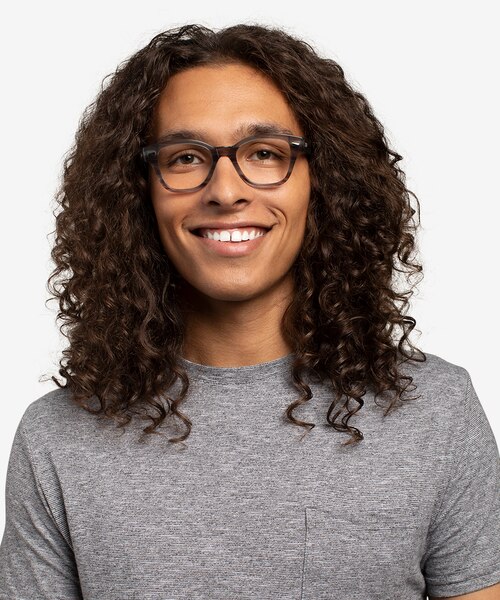 Ray-Ban RB0880 Gray Striped AcetateEyeglass Frames for Men from EyeBuyDirect