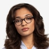 Ray-Ban RB0880 Gray Striped AcetateEyeglass Frames for Women from EyeBuyDirect
