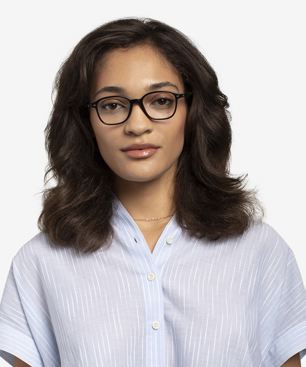 Ray-Ban RB5393 Leonard - Square Black Frame Eyeglasses | Eyebuydirect