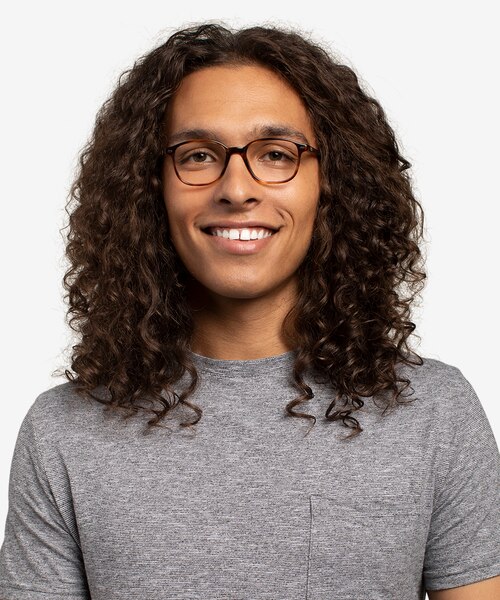 Ray-Ban RB5393 Leonard Brown Striped AcetateEyeglass Frames for Men from EyeBuyDirect