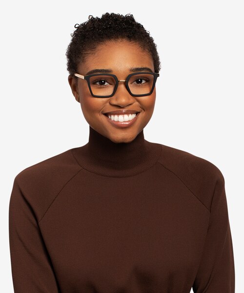 Oakley Sideswept Rx Black & Gold MétalMontures de lunettes de vue pour Femmes d'EyeBuyDirect