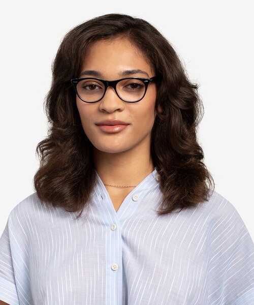 Ray-Ban RB2185V Black Clear AcetateEyeglass Frames for Women from EyeBuyDirect