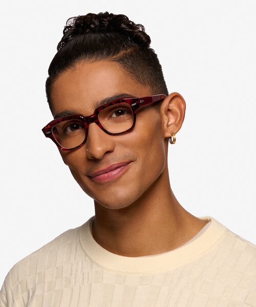 Ray-Ban RB5486 Tortoise Red AcetateEyeglass Frames for Men from EyeBuyDirect