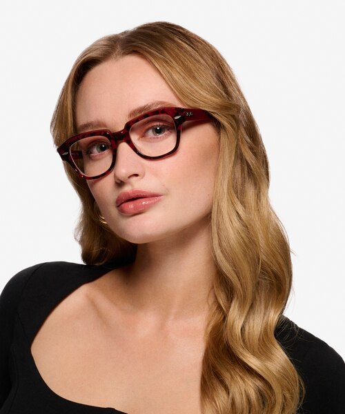 Ray-Ban RB5486 Tortoise Red AcetateEyeglass Frames for Women from EyeBuyDirect